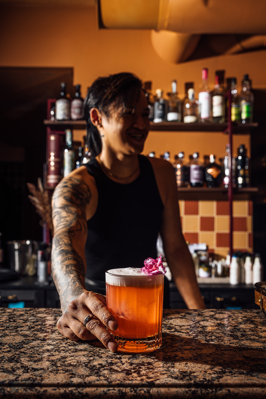 A cocktail at the POBRE bar.